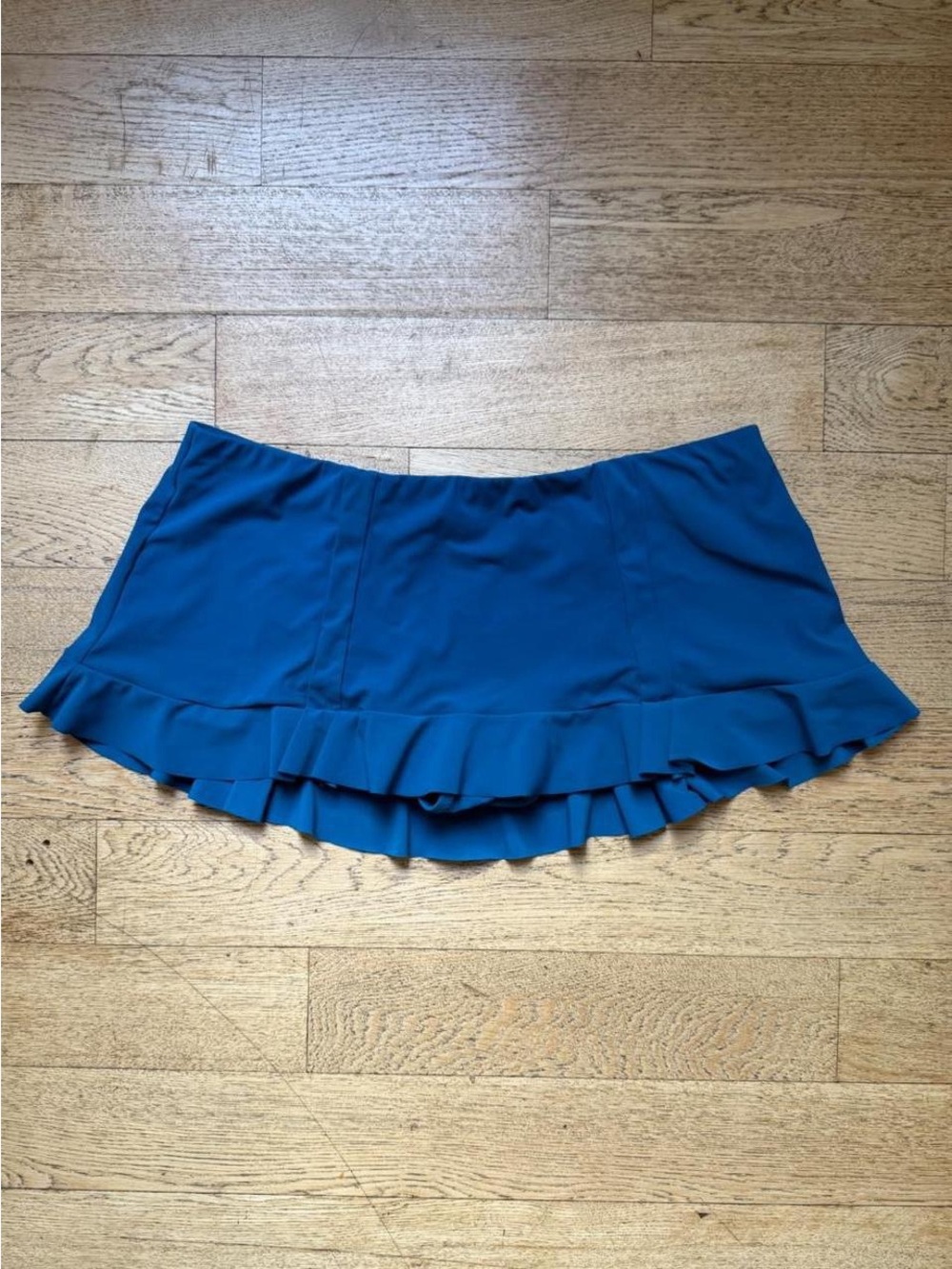 Profile By Gottex Blue Ruffle Hem Mini Skirt